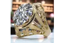 Yellow 8k gold Zircon ring vrc031x-zi Vintage style Art Deco USSR jewelry, Russian style